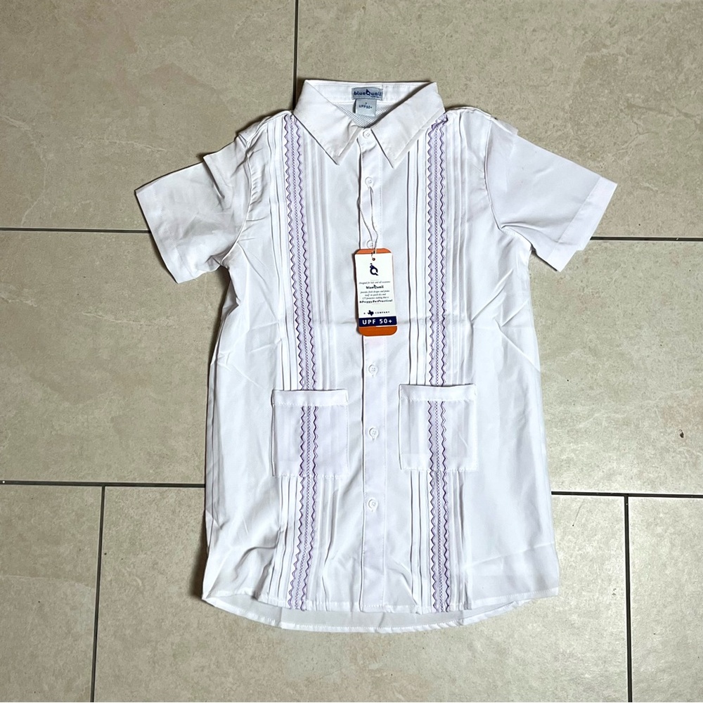 Blue Quail Girl’s White & Purple Gingham Dress Size 7